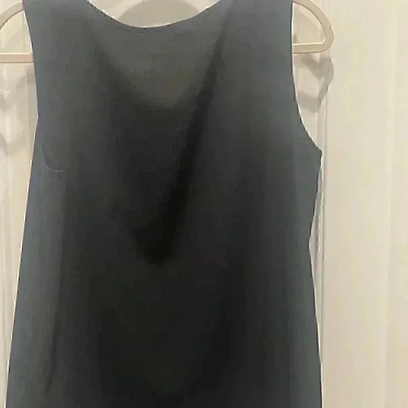CALVIN KLEIN FRINGE FRONT BLACK BLOUSE SIZE MEDIUM UNIQUE CASUAL DATE - Picture 3 of 3